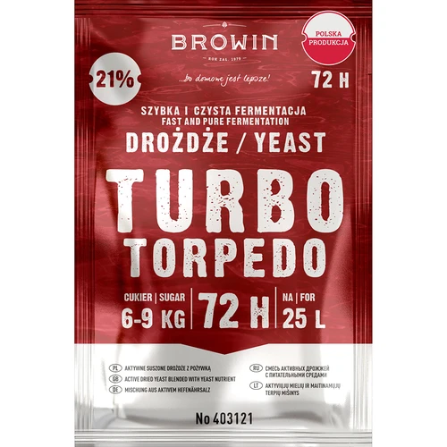 Levadura de destilería Turbo Torpedo 72h 21% - 120 g  - 1 