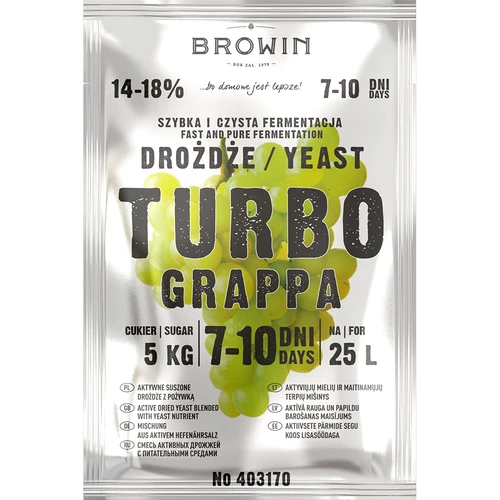 Levadura destiladora Turbo Grappa 7-10 días - 2