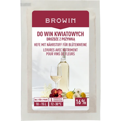 Levadura enológica con nutriente - para vinos de flores, para 10-15 L  - 1 