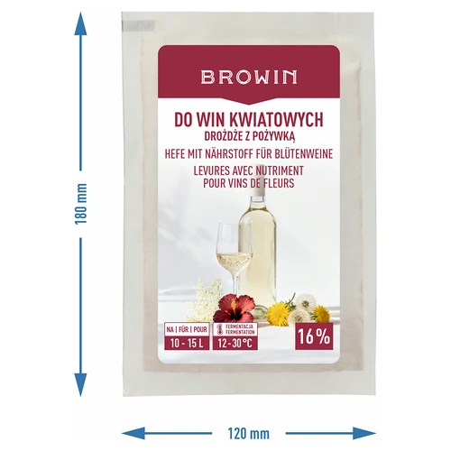 Levadura enológica con nutriente - para vinos de flores, para 10-15 L - 4