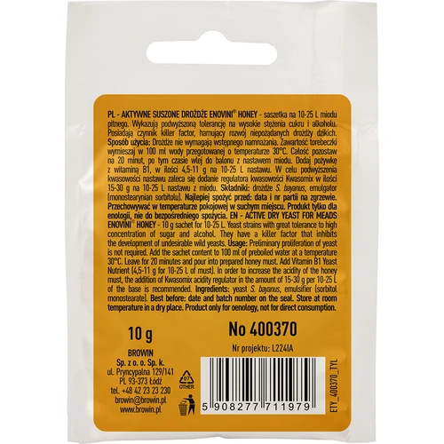 Levadura enológica ENOVINI® Honey 10g - 2