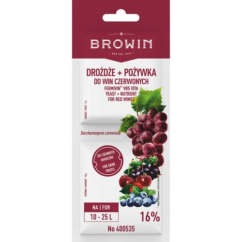 Levadura + nutriente - vinos tintos  - 1 