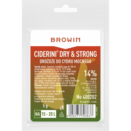 Levadura para sidra Ciderini Strong, 5 g  - 1 