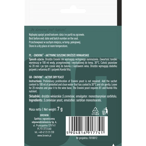 Levadura para vino Enovini® 7g - 2