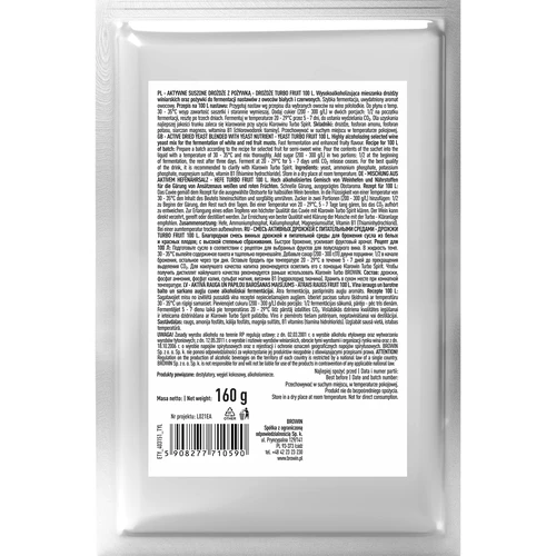 Levadura para vino Turbo Fruit 5-7 días 100 L - 3