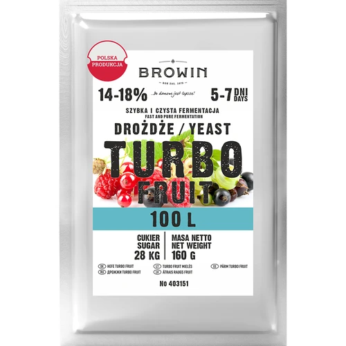 Levadura para vino Turbo Fruit 5-7 días 100 L  - 1 
