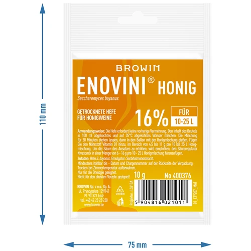 Levadura seca para vinos de miel Enovini Honig 10g - 3