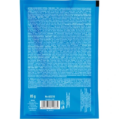 Levaduras de destilería Turbo Grom 5-7 días - 2