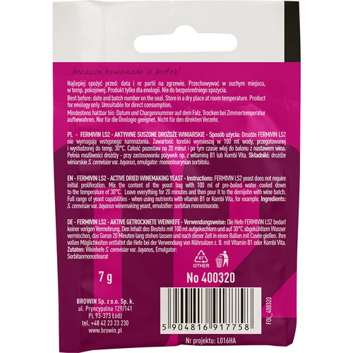 Levaduras para vino Fermivin LS2, 7 g - 2