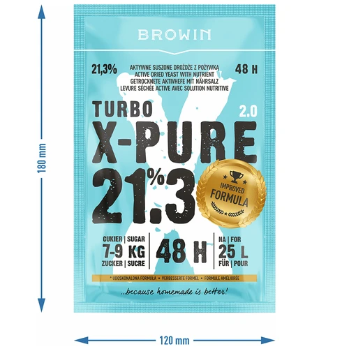 Levaduras Turbo X-Pure 21,3% 48h, 25 L - 5