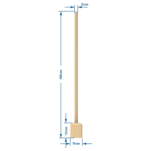 Machacador de repollo de madera grande 100cm - 2