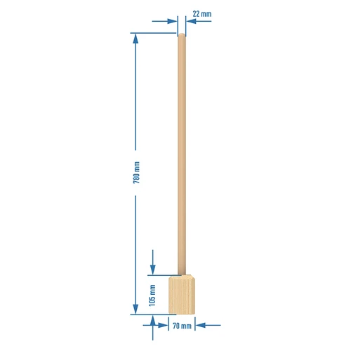 Machacador de repollo de madera pequeño 78cm - 2