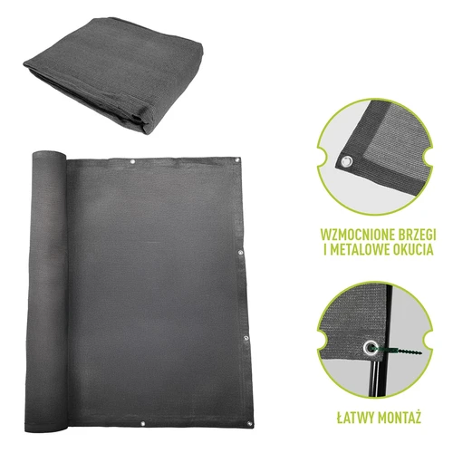 Malla de sombreado (80%, 140 g/m2) 1,5 x 5 m, grafito - 6
