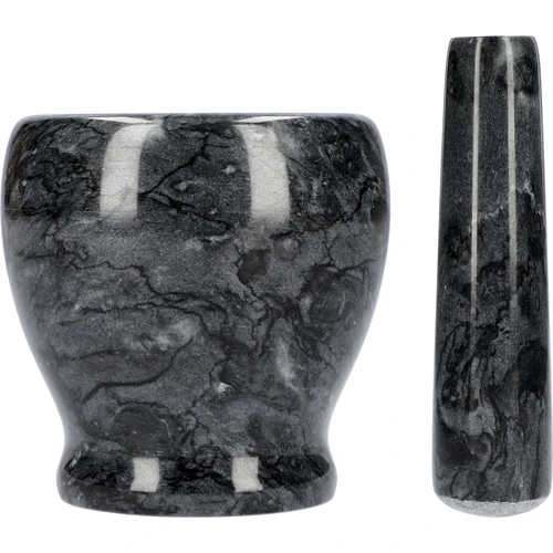 Marmurowy moździerz kuchenny, czarny, fi 10,5 cm - 4