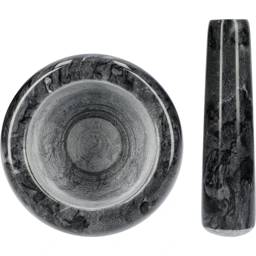 Marmurowy moździerz kuchenny, czarny, fi 10,5 cm - 5