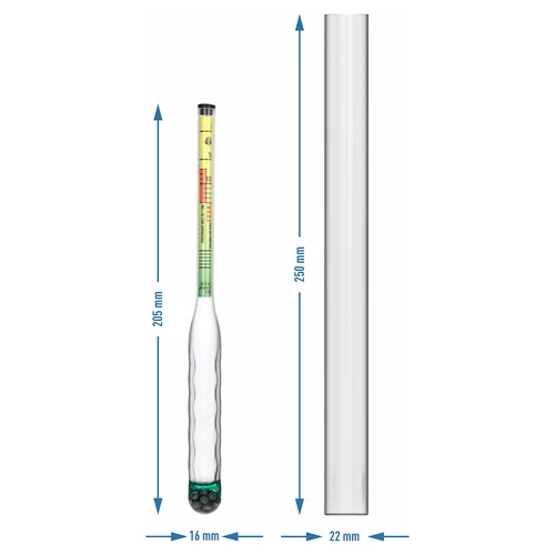 Medidor de sal irrompible con tubo de ensayo, rango de medición: 0-300 g de sal/L - 4