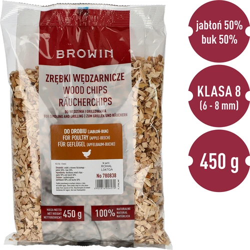 Mezcla de astillas PARA AVES (50% manzano + 50% haya) - 450g cl.8 - 2