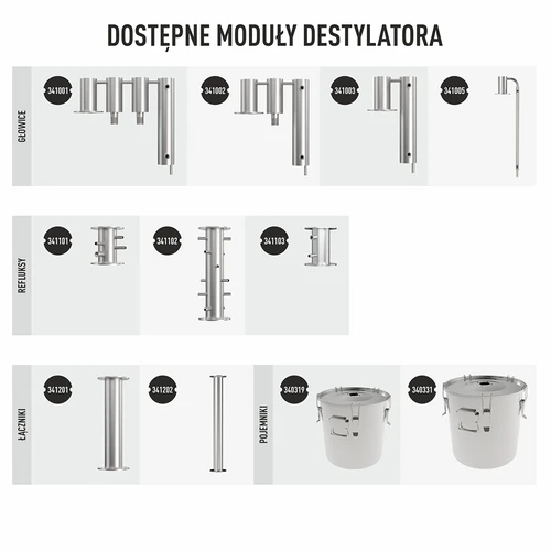 Módulo de destilador - reflujo - espiral doble - 6