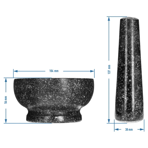Mortero de cocina de granito - 10 cm - 9