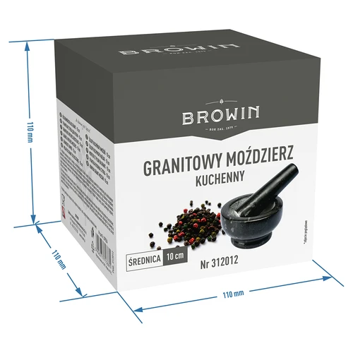Mortero de cocina de granito - 10 cm - 10