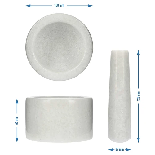 Mortero de cocina de mármol blanco - 10 cm - 10