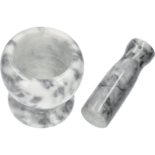 Mortero de cocina de mármol gris - 10 cm - 6