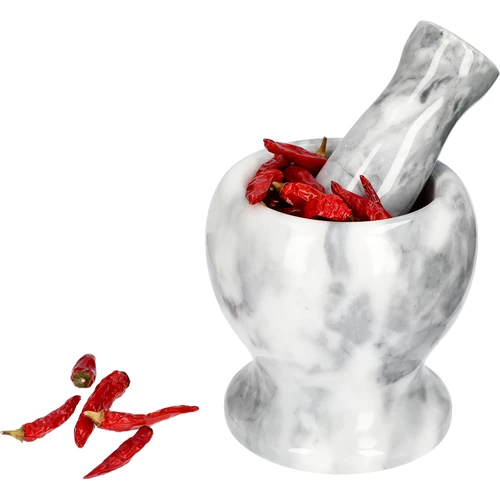 Mortero de cocina de mármol gris - 10 cm - 8