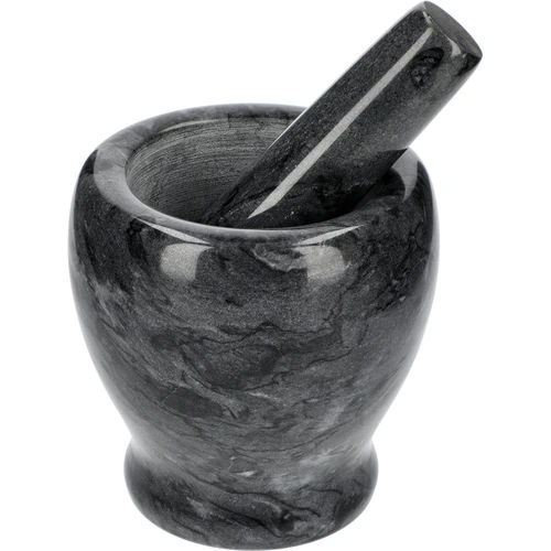 Mortero de cocina de mármol negro - 10 cm  - 1 