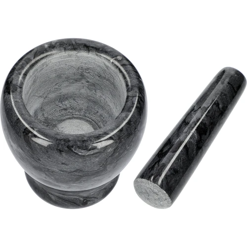 Mortero de cocina de mármol negro - 10 cm - 6