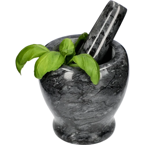 Mortero de cocina de mármol negro - 10 cm - 8