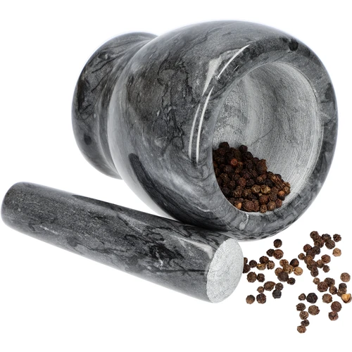 Mortero de cocina de mármol negro - 10 cm - 9