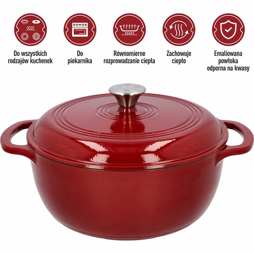 Olla de hierro fundido esmaltada - burdeos, 5,8L - 5