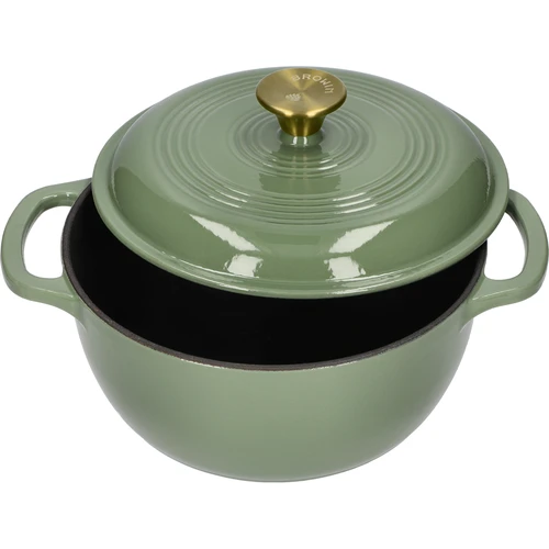 Olla de hierro fundido esmaltada - color salvia, 4L - 2