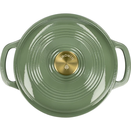 Olla de hierro fundido esmaltada - color salvia, 4L - 3