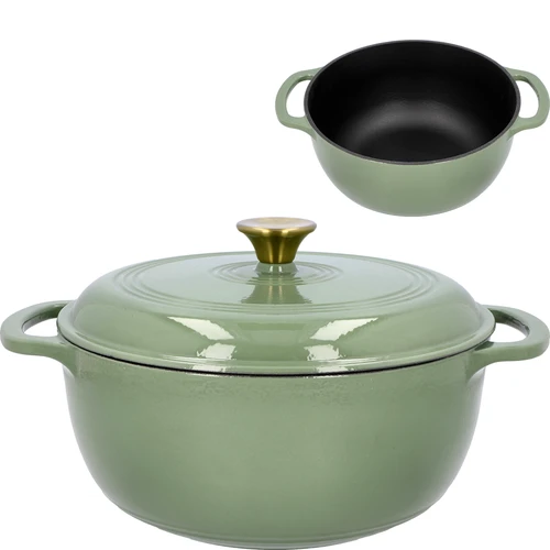 Olla de hierro fundido esmaltada - color salvia, 5,8L