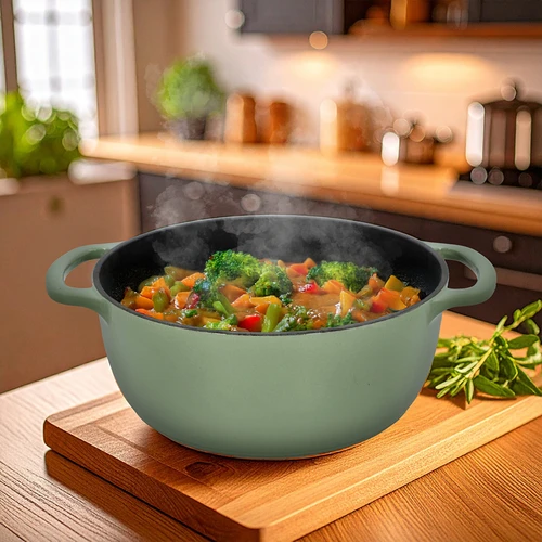 Olla de hierro fundido esmaltada - color salvia, 5,8L - 7