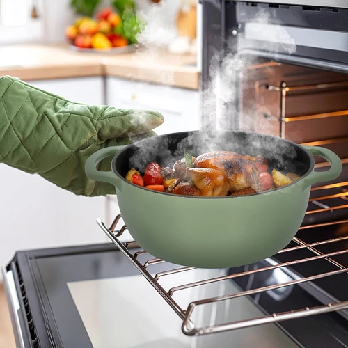 Olla de hierro fundido esmaltada - color salvia, 5,8L - 8