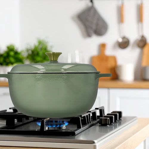 Olla de hierro fundido esmaltada - color salvia, 5,8L - 9