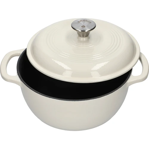 Olla de hierro fundido esmaltada - marfil, 4 L - 2
