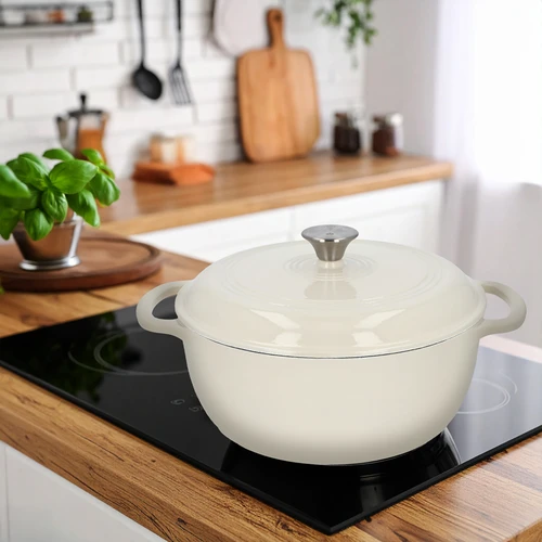 Olla de hierro fundido esmaltado - marfil, 5,8L - 9