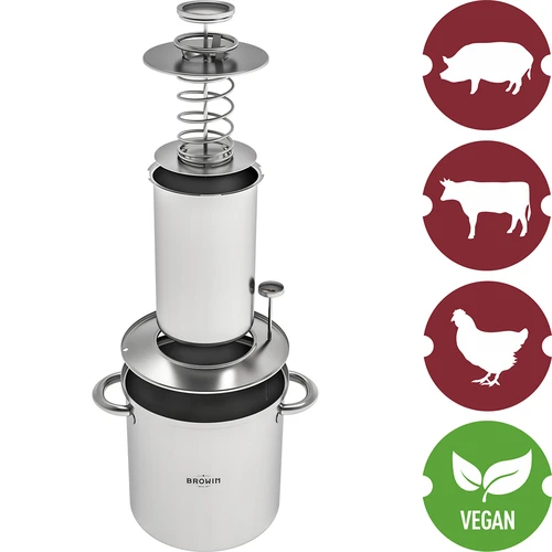 Pack con camisa de agua - prensa para fiambre 1,5 kg + olla - 8