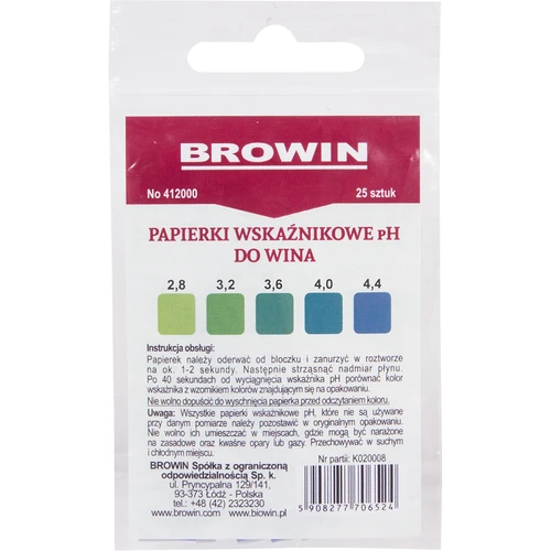 Papeles indicadores de pH para vino - tornasol  - 1 
