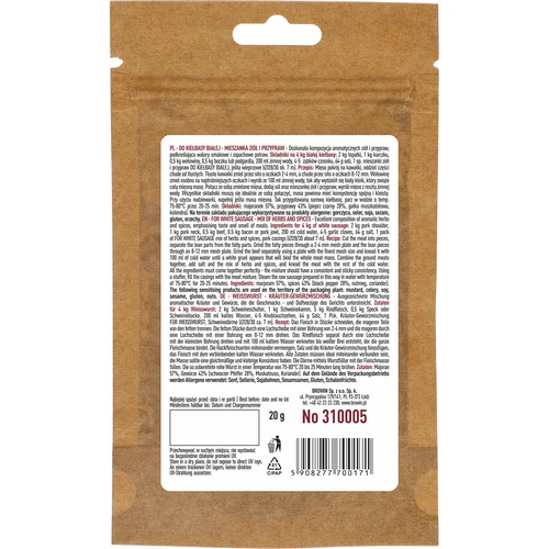 Para salchicha blanca, 20g - 2