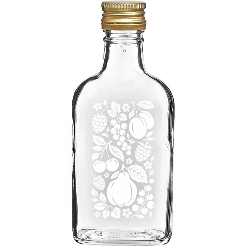 Petaca de 200 ml con tapón de rosca y estampado «Frutas», modelo 2