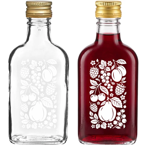 Petaca de 200 ml con tapón de rosca y estampado «Frutas», modelo 2 - 2
