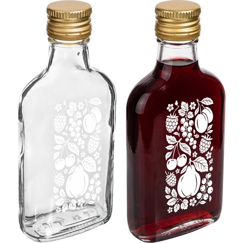 Petaca de 200 ml con tapón de rosca y estampado «Frutas», modelo 2 - 3