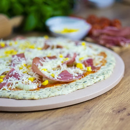 Piedra para pizza con asa y cuchillo, Ø 33 cm - 10