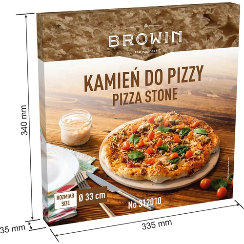 Piedra para pizza redonda, hecha de cordierita, diámetro 33 cm - 8