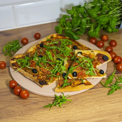 Piedra para pizza redonda, hecha de cordierita, diámetro 33 cm - 12