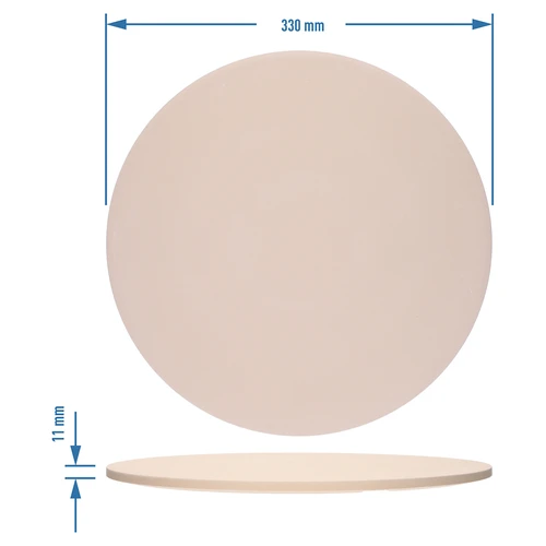 Piedra para pizza redonda, hecha de cordierita, diámetro 33 cm - 7